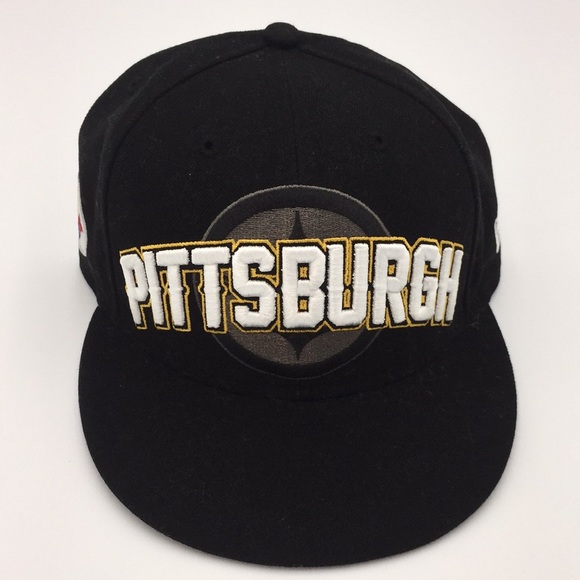 Pittsburgh Steelers NFL Black White Hat Baseball Cap 7 3/8 New Era - Picture 16 of 16